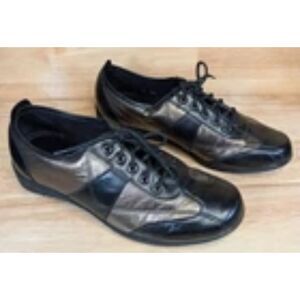 Munro American Women’s Shoes Sz 5.5 Bronze Black Leather Lace-Up Comfort